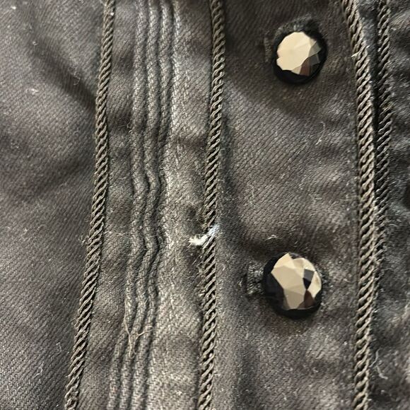 Ralph Lauren black denim woman's jacket w velvet at the collar/sparkly buttons - Picture 5 of 16